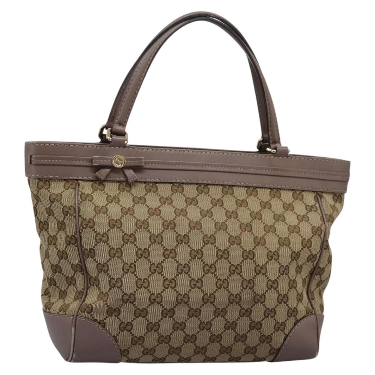GUCCI GG Canvas Tote Bag Beige 257061 Auth 115754