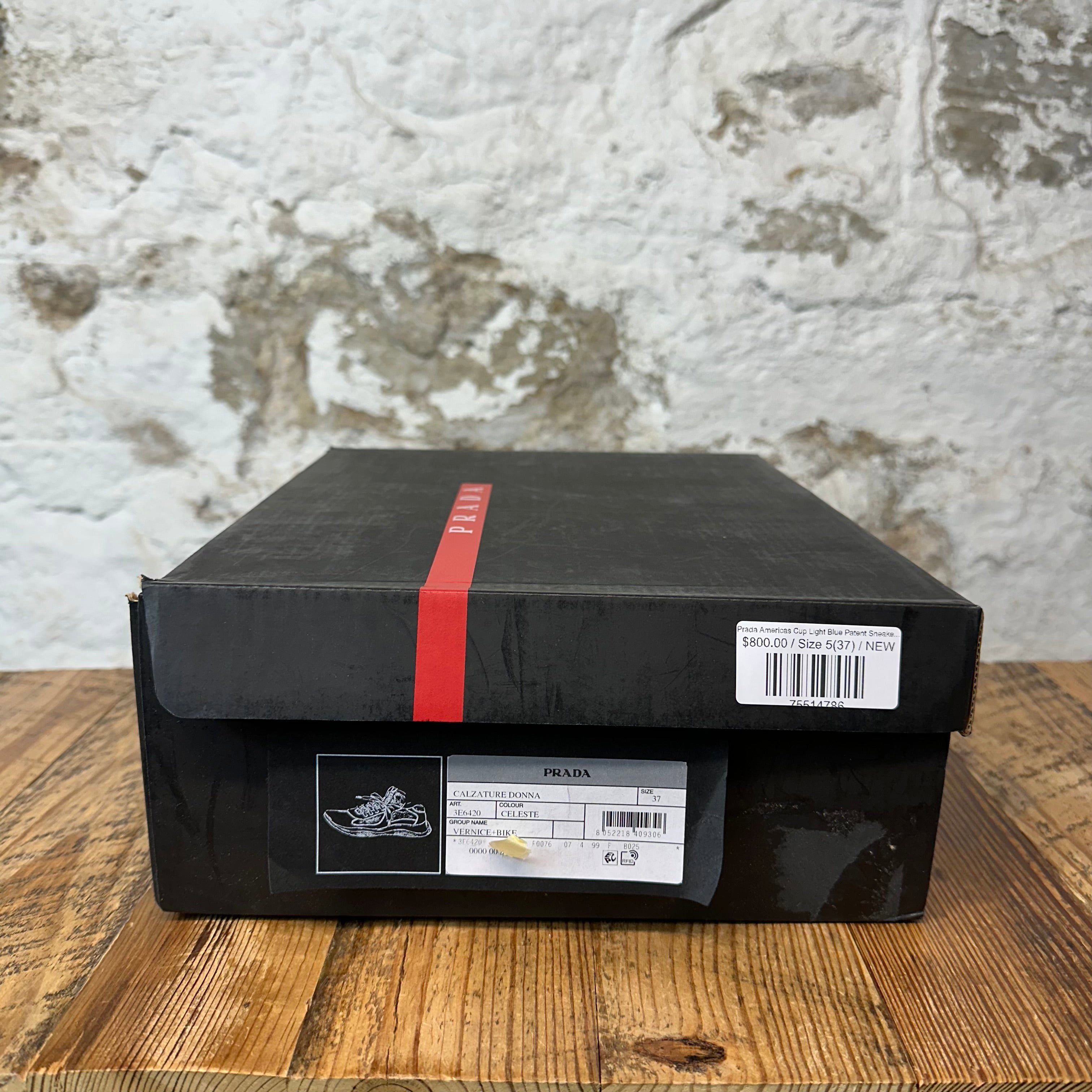 Prada Prada Americas Cup Light Blue Patent Sneaker Sz 5 (37) DS Size US 5 / EU 37 - 8 Thumbnail