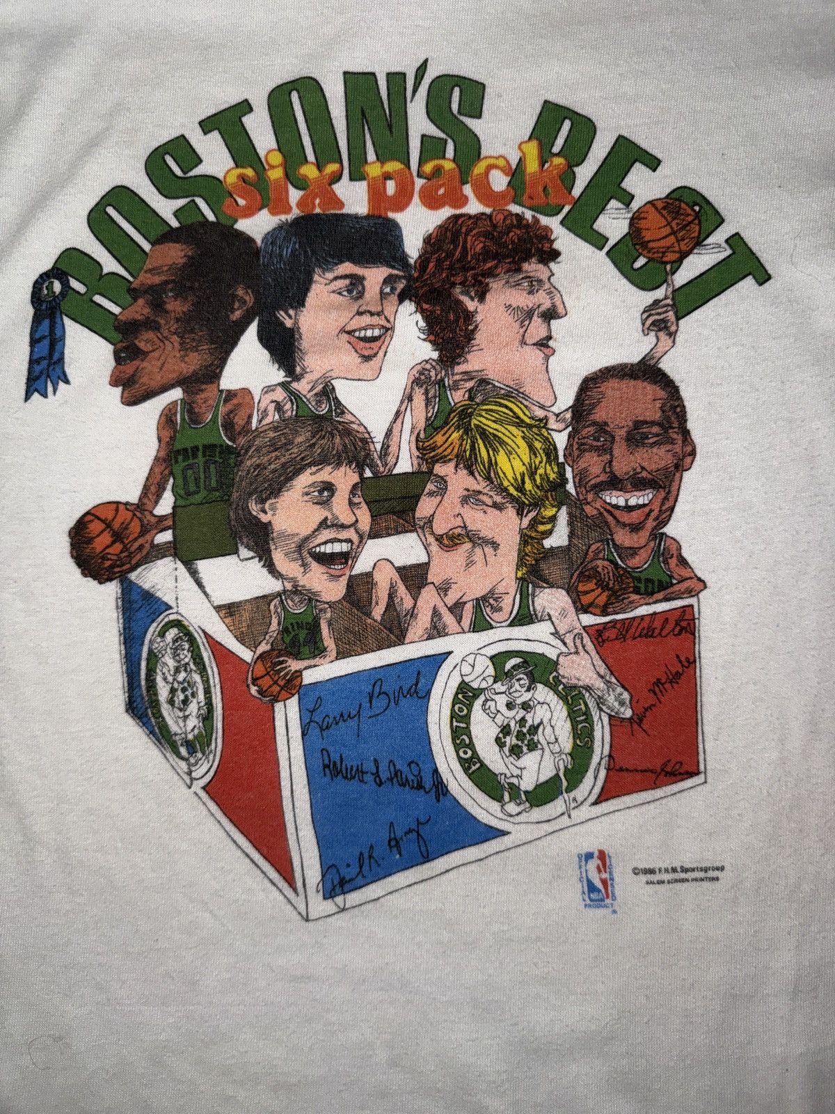 Salem Sportswear Vintage 80’s Boston Celtics Best Six Pack Caricature T-Shirt Size US S / EU 44-46 / 1 - 2 Thumbnail