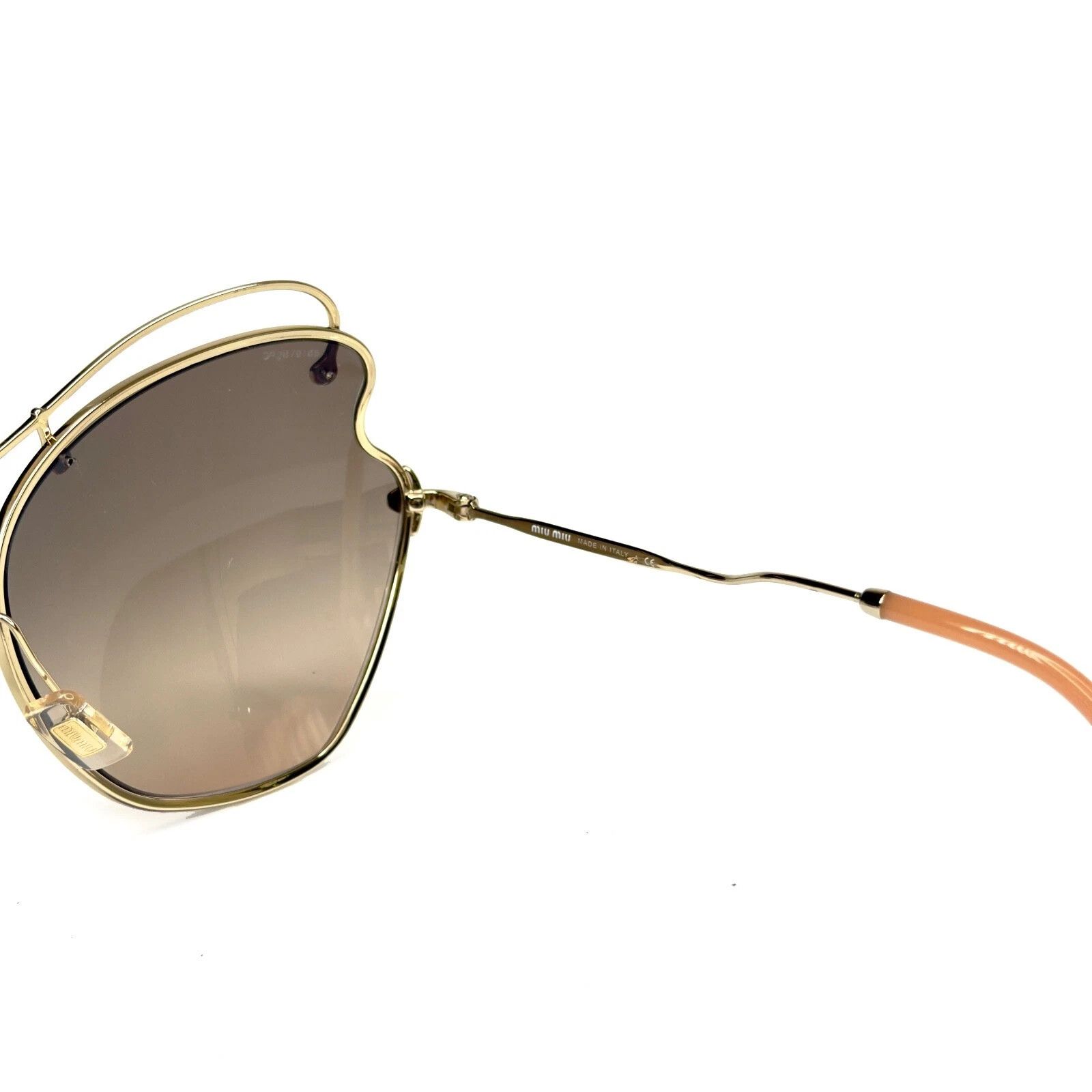 Miu Miu MIU MIU MU56RS SCENIQUE Butterfly 56R Gold Brown Sunglasses Size ONE SIZE - 5 Thumbnail