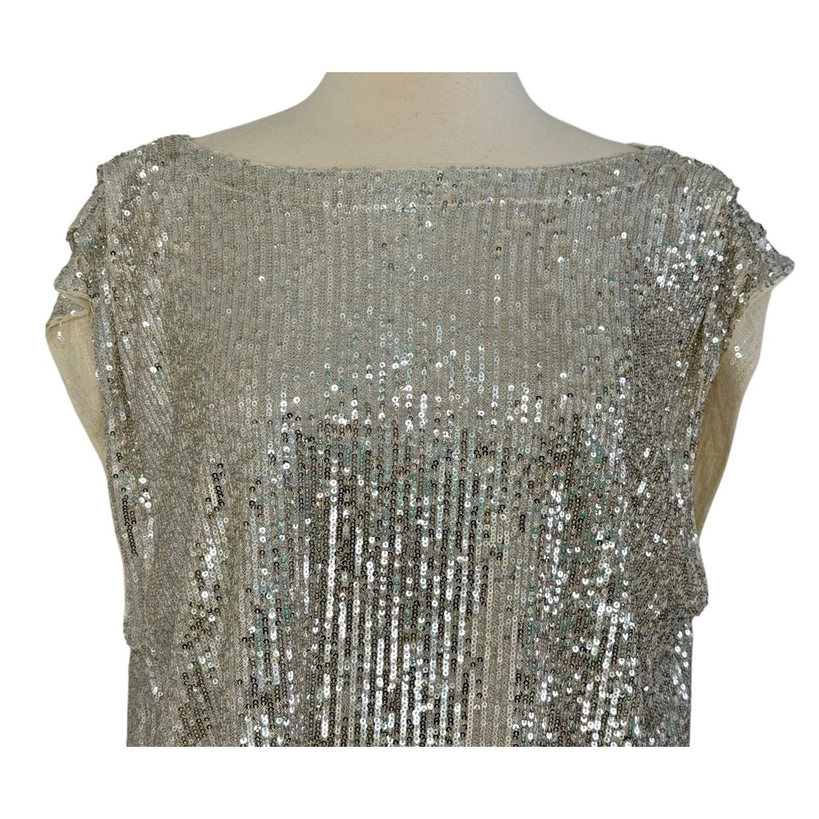 Free People FREE PEOPLE Shine Time Live Gold Silver Sequin Tunic Size XS Size XS / US 0-2 / IT 36-38 - 6 Thumbnail