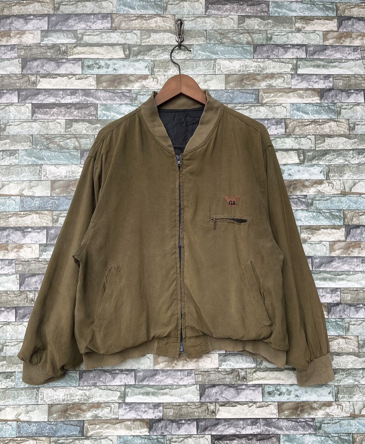 Giorgio Armani VINTAGE Giorgio Armani Bomber Jacket Eagle Logo Big Spellout Size US M / EU 48-50 / 2 - 2 Thumbnail