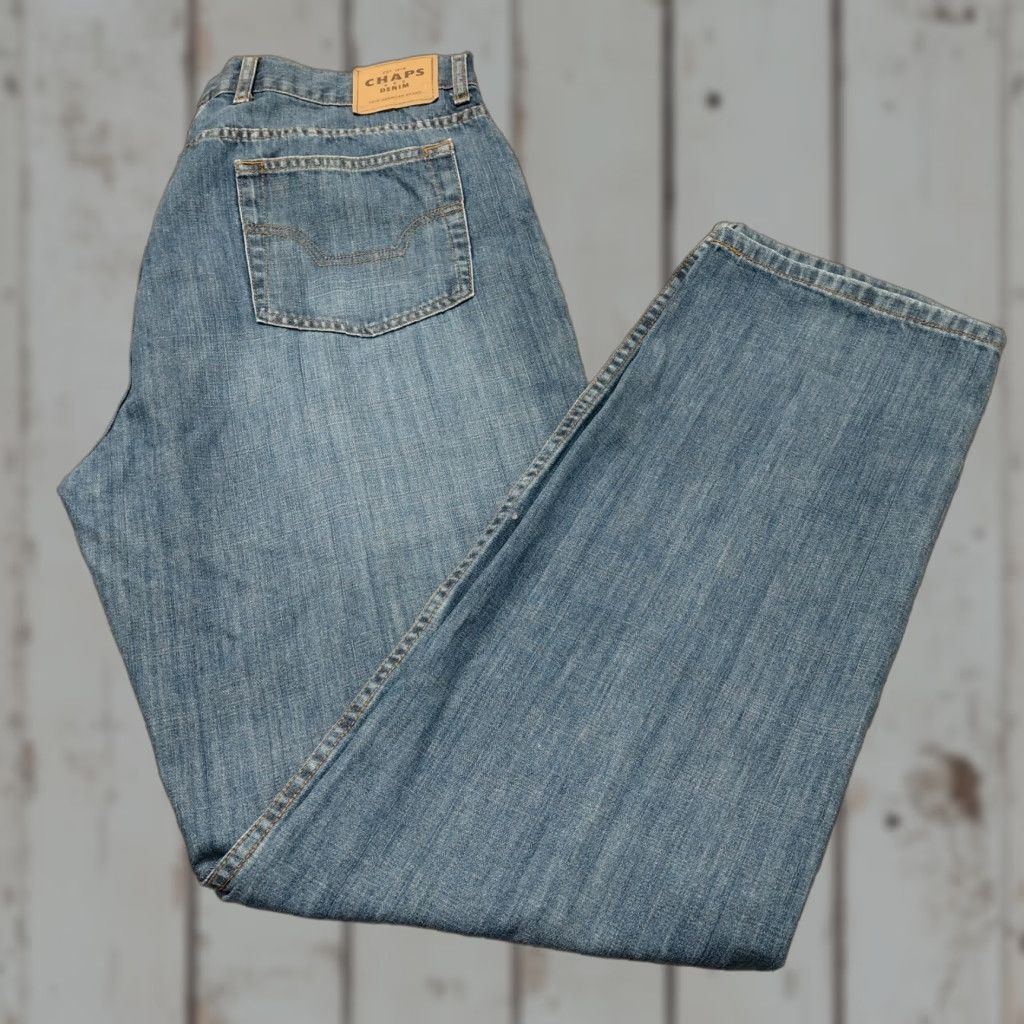Chaps Chaps Jeans Men's 38x34 Blue Straight Fit Denim 100% Cotton Dad Jeans Regular Fit Jeans Mens Casual Pant Size US 38 / EU 54 - 1 Thumbnail