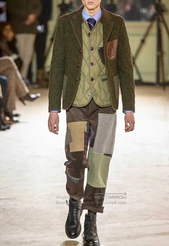Junya Watanabe Wool Leather Patchwork Coat.