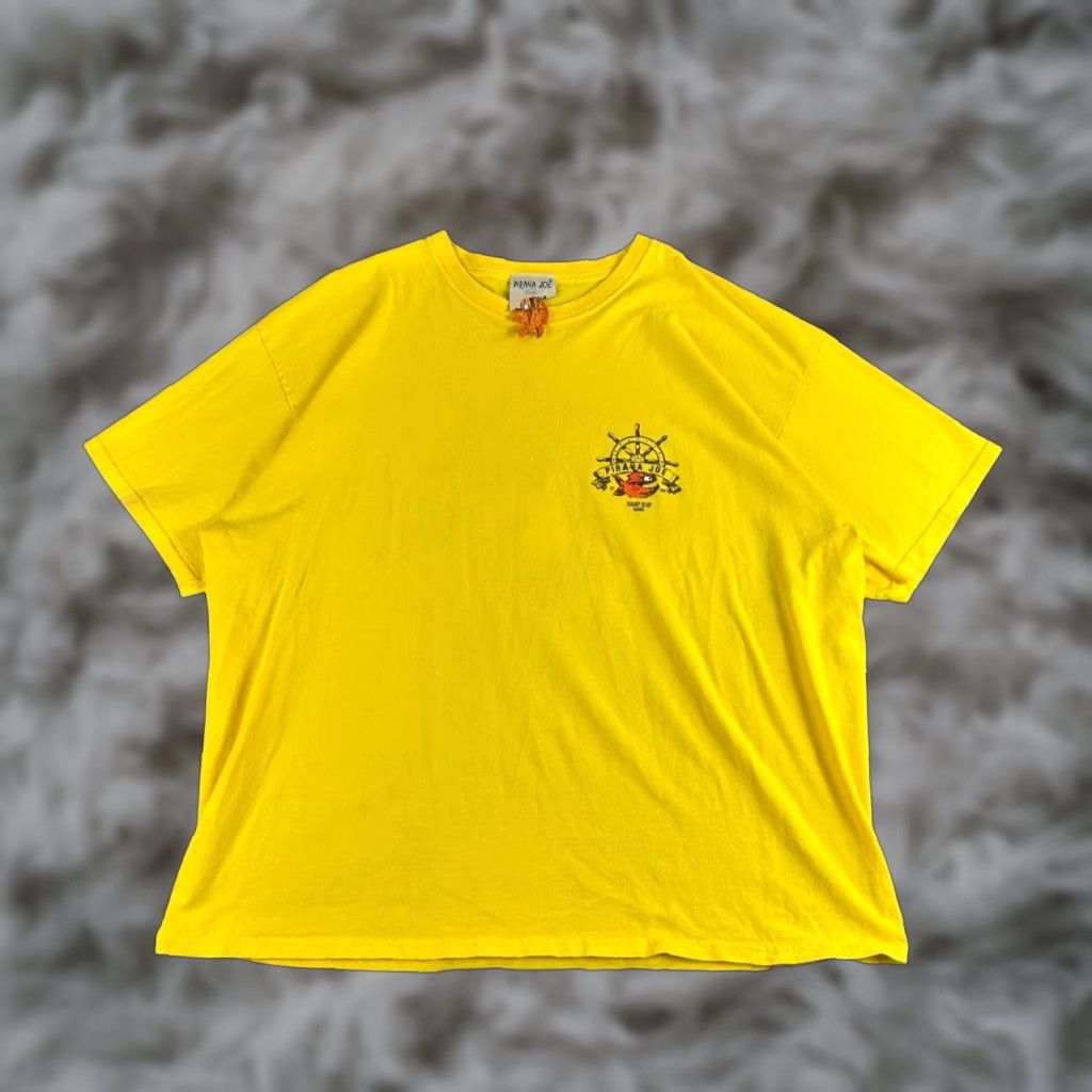 Nautica VINTAGE Pirana Joe T-Shirt Yellow 2XL Mens Hawaiian Shirt Short Sleeve Summer/Beach Parrot Cartoon 90s/Nautical Caribbean Womens Girls Size US XXL / EU 58 / 5 - 1 Thumbnail