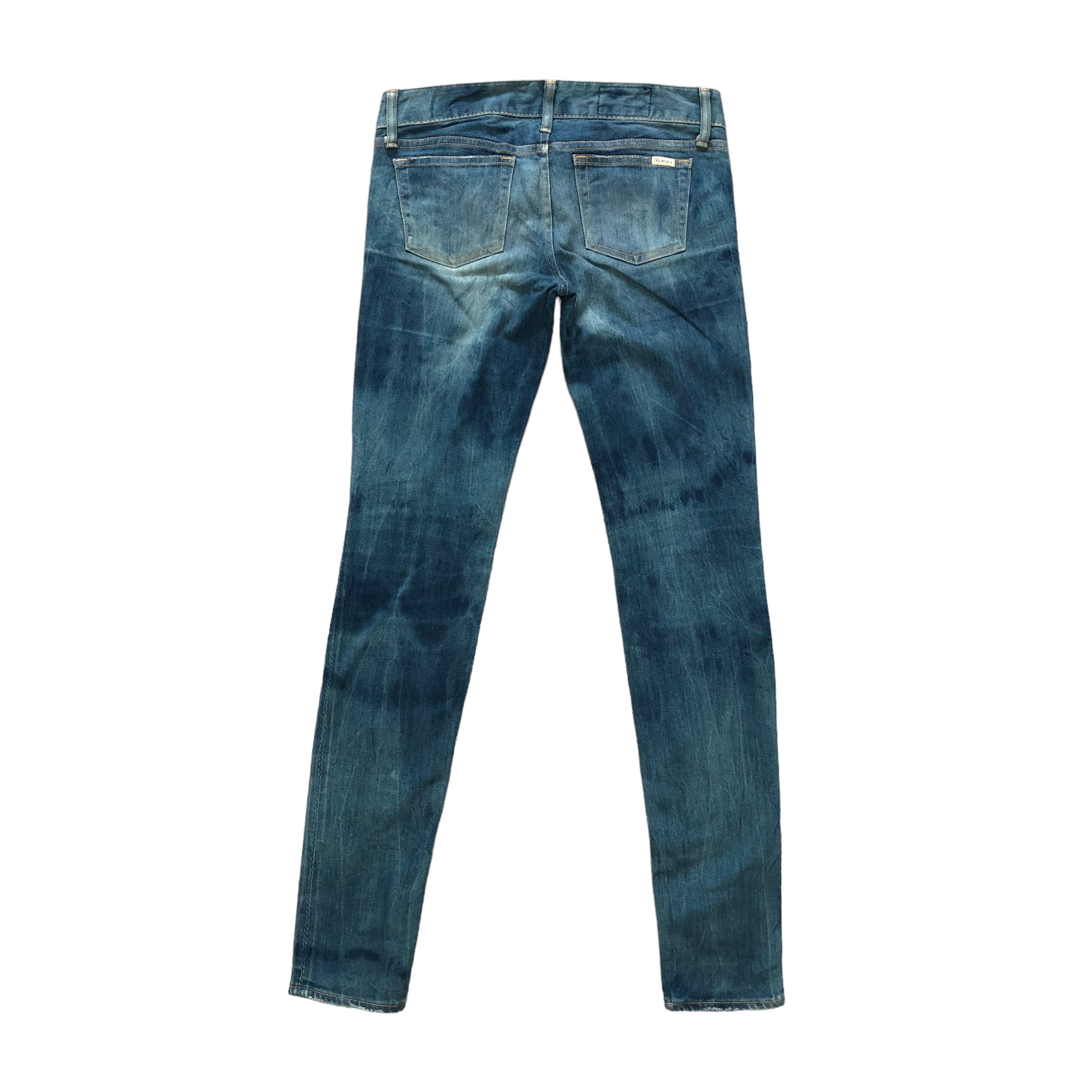 Japanese Brand TRASHED🔥 SLY JEANS COME ON IN LOW RISE DENIM PANT #7283-125 Size 31" - 14 Thumbnail