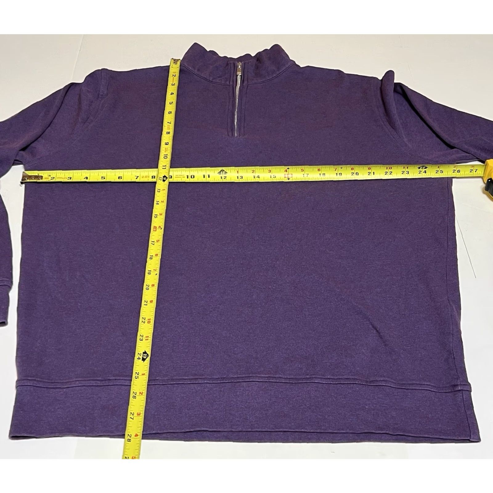 Peter Millar Peter Millar Crown Comfort Mens 1/4 Zip Purple Cotton Sweater XL Size US XL / EU 56 / 4 - 4 Thumbnail