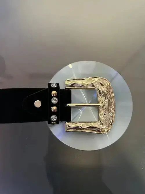 VIBE Rhinestone Gold Buckle Belt Size ONE SIZE - 3 Thumbnail