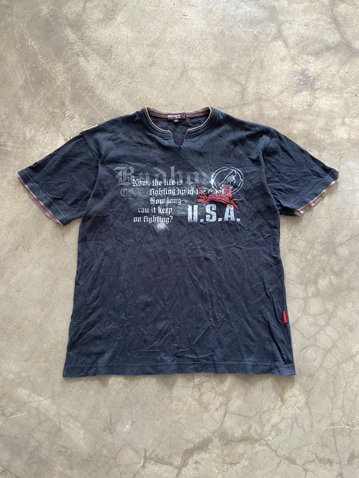 image of Bad Boy California Us Poem Tee Shirt in Black, Men's (Size Medium)