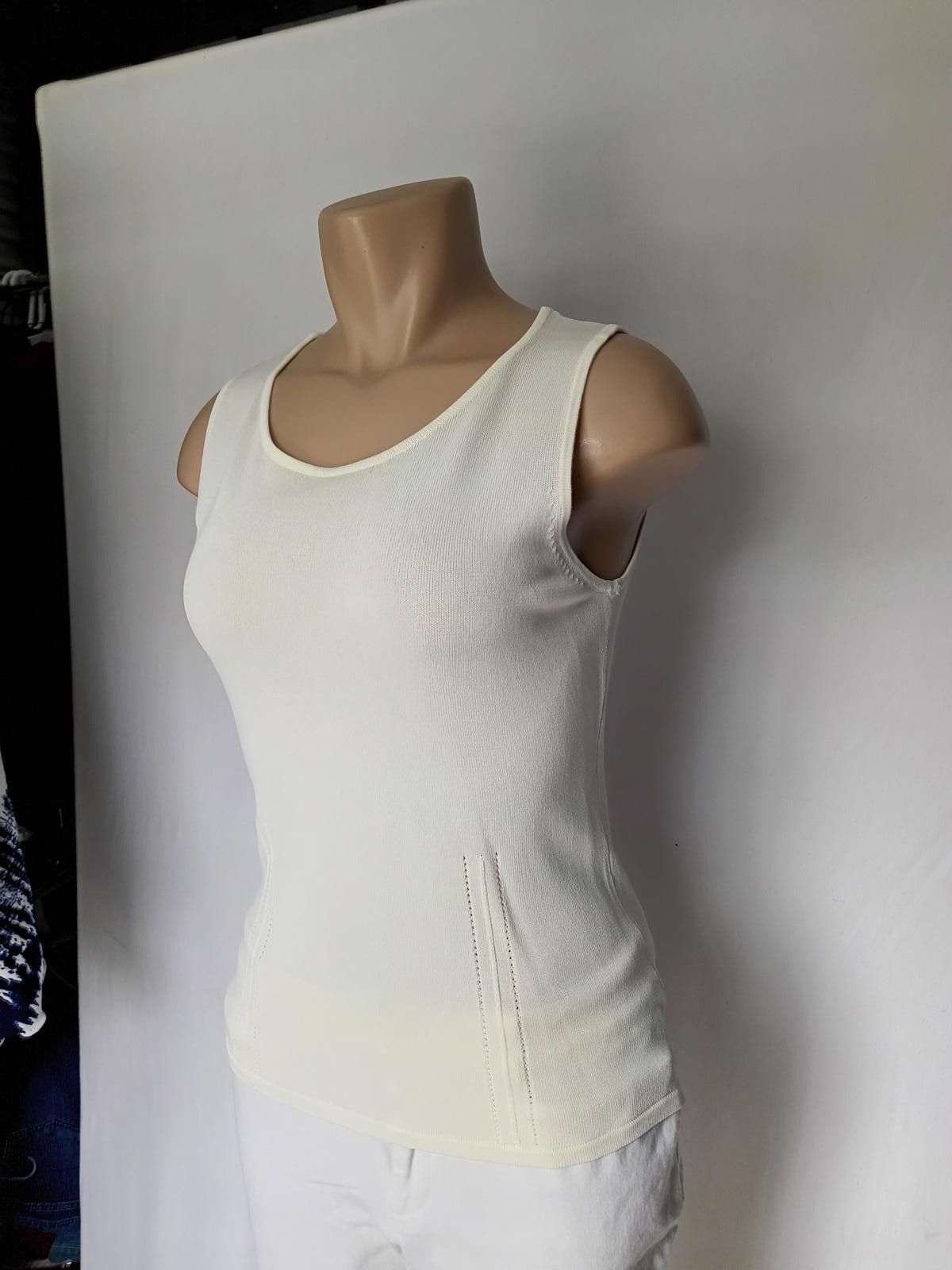 Designer Elegant White Joseph A Cardigan and Tank Top Set Size M / US 6-8 / IT 42-44 - 4 Thumbnail