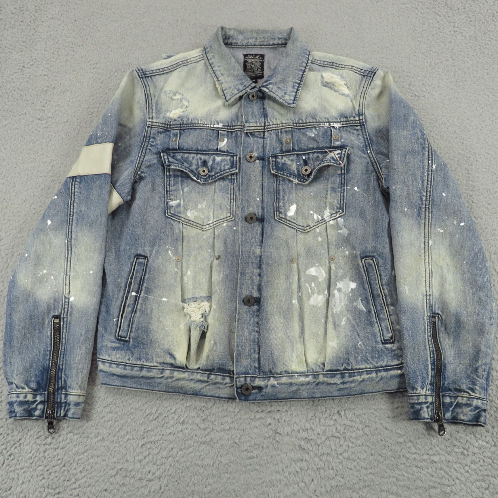 Cult Of Individuality Cult of Individuality Mens XXL Jeans Jacket Selvedge Denim Biker Distressed Punk Vintage USA Size US 39 - 4 Thumbnail