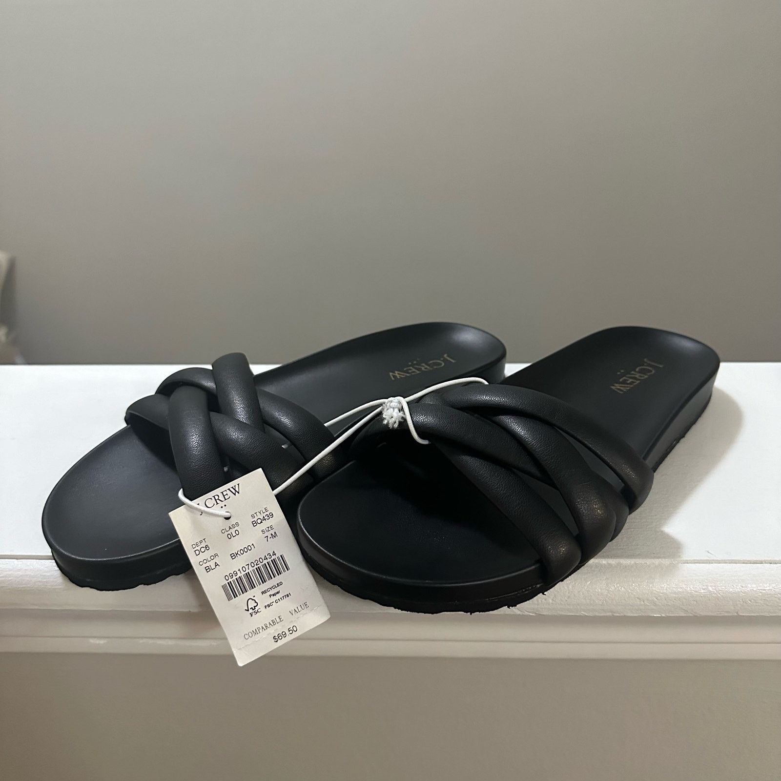 J.Crew J. Crew Crisscross Black Slide Sandals Women’s 7 NWT Size US 7 / IT 37 - 2 Thumbnail