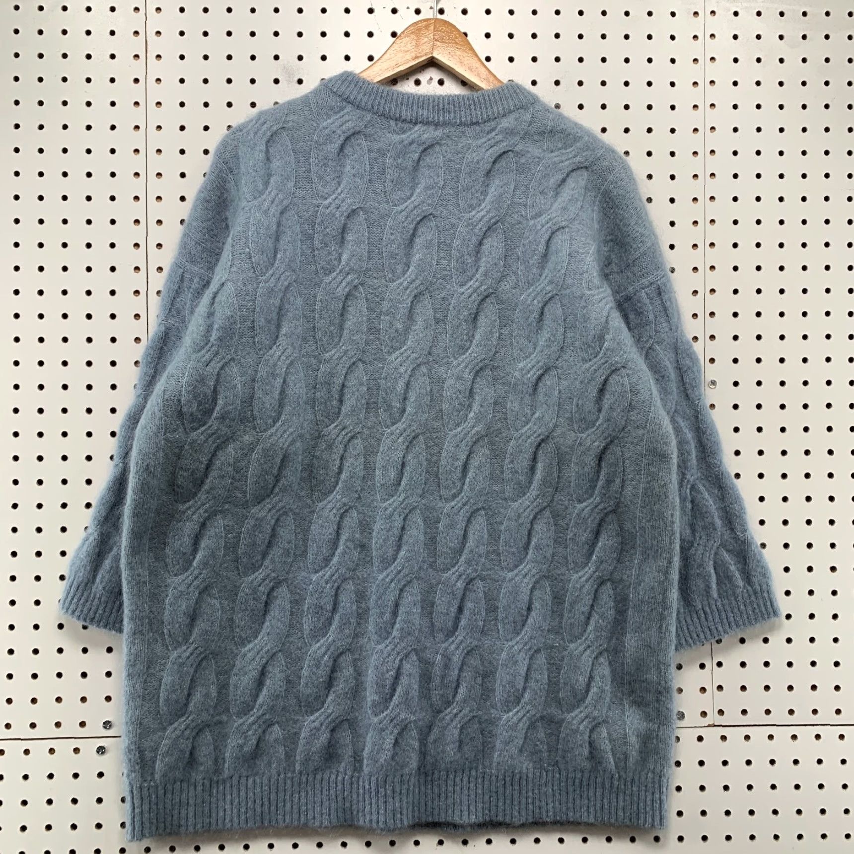 H&M H&M Wool Mohair Sweater Womens Small Blue Cable Knit Oversized Soft Cozy Size S / US 4 / IT 40 - 2 Thumbnail