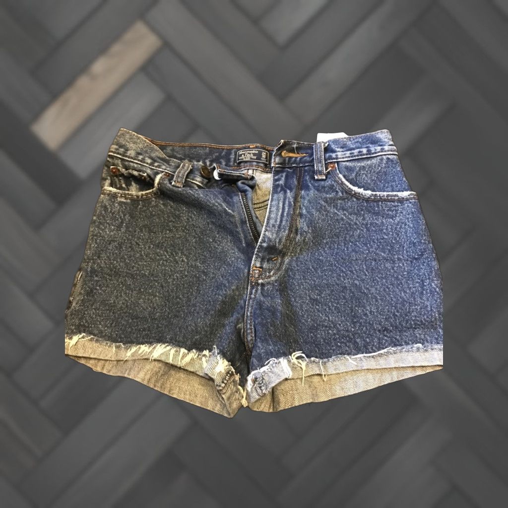 Abercrombie & Fitch Abercrombie & Fitch Woman’s 00 Denim Shorts Blue Stretch High Rise Flat Front Casual Cut-Off Size 24" / US 00 / IT 34 - 1 Thumbnail
