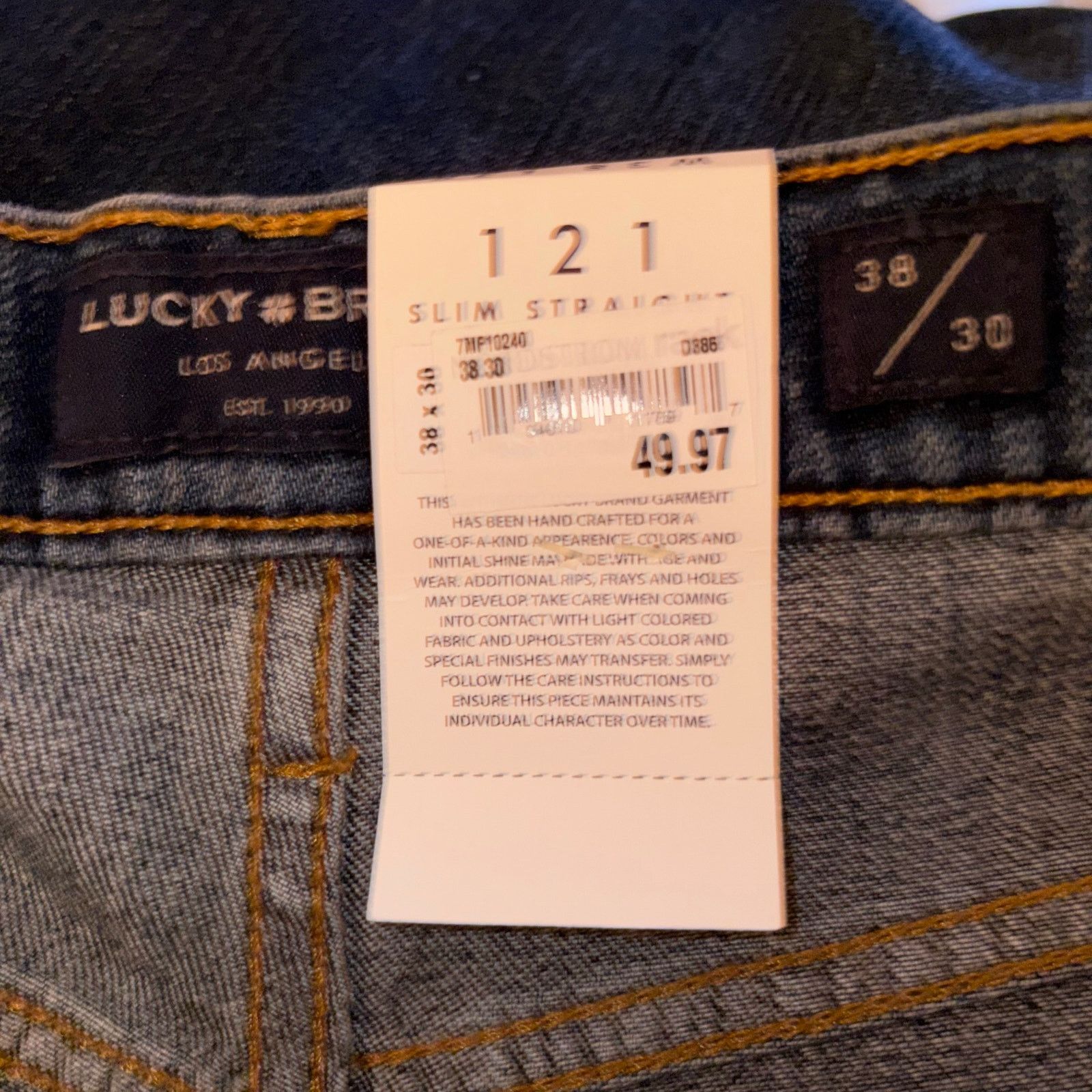 Lucky Brand Lucky Brand Men’s 121 Slim Straight Jeans W38 L30 Stretch Size US 38 / EU 54 - 5 Thumbnail