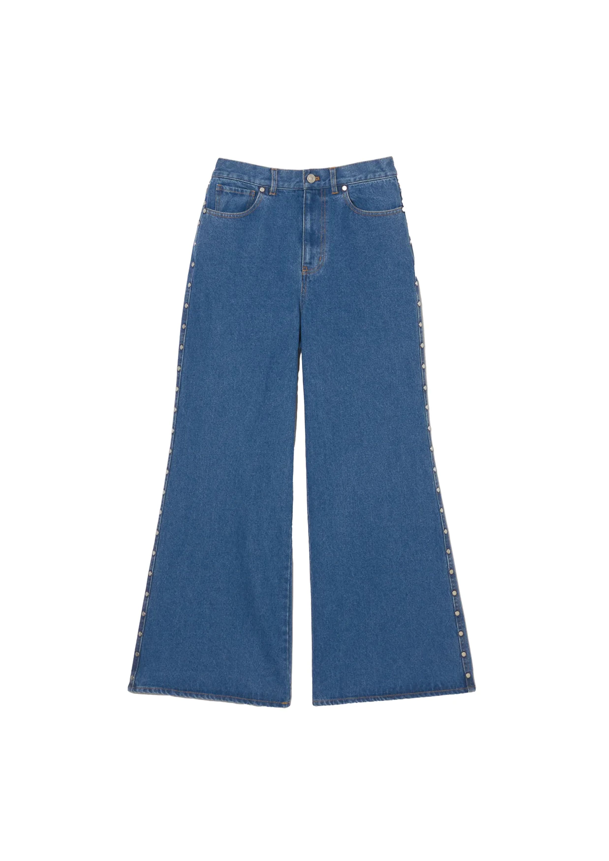 image of Afb Studded Baggy Pants in Blue, Men's (Size 34)