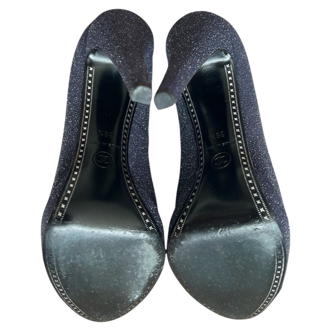 Chanel CHANEL Purple/Green Interlocking CC Logo Pumps, US8.5/IT38.5 Size US 8.5 / IT 38.5 - 10 Thumbnail