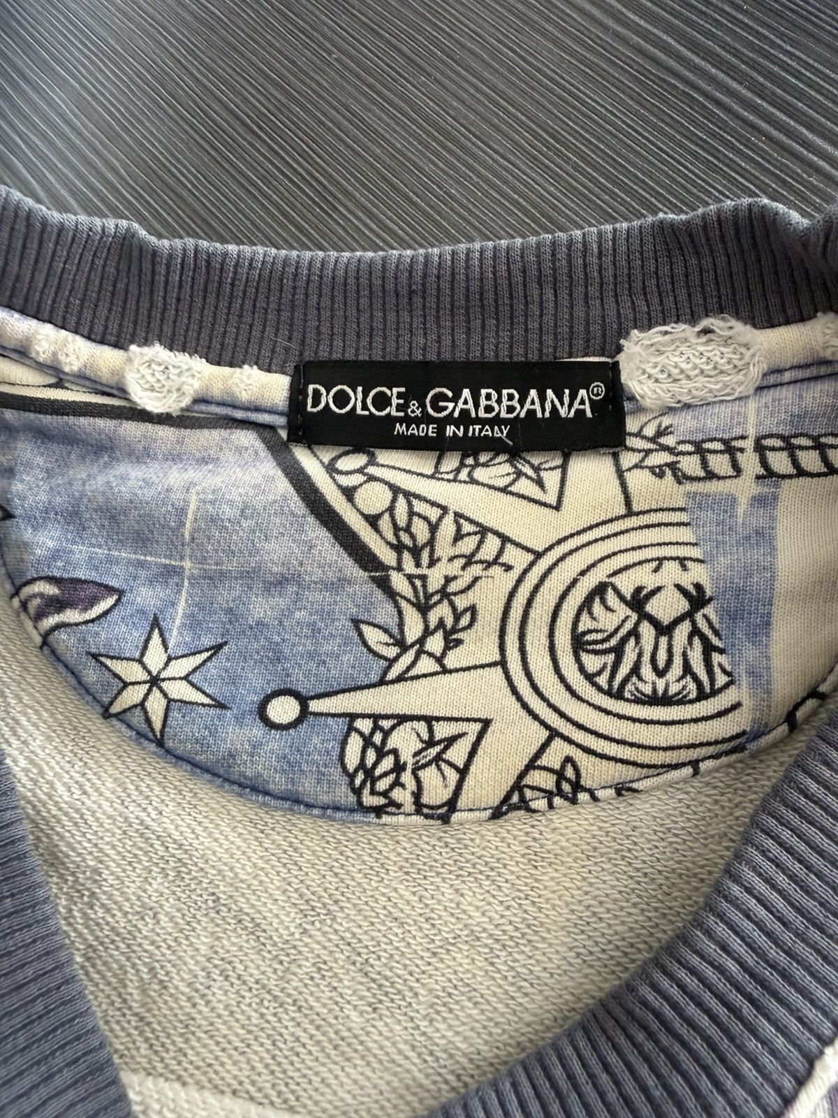 Dolce & Gabbana 🔥 D&G Majolica Sun Sweat Survival Distressed Celestial AOP Size L / US 10 / IT 46 - 9 Thumbnail