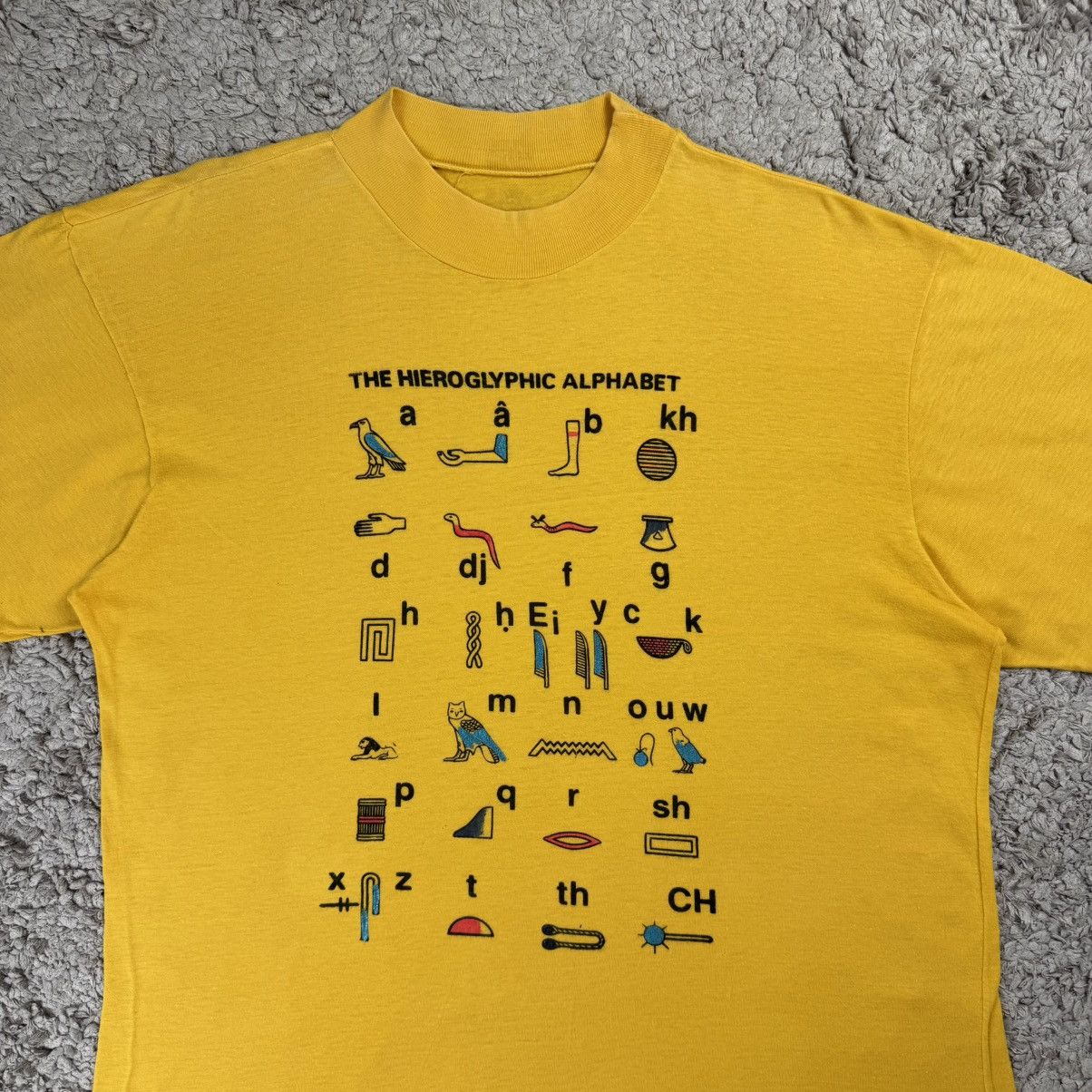 Vintage Vintage Egyptian Hieroglyphic Alphabet Graphic T-shirt Size US L / EU 52-54 / 3 - 5 Thumbnail