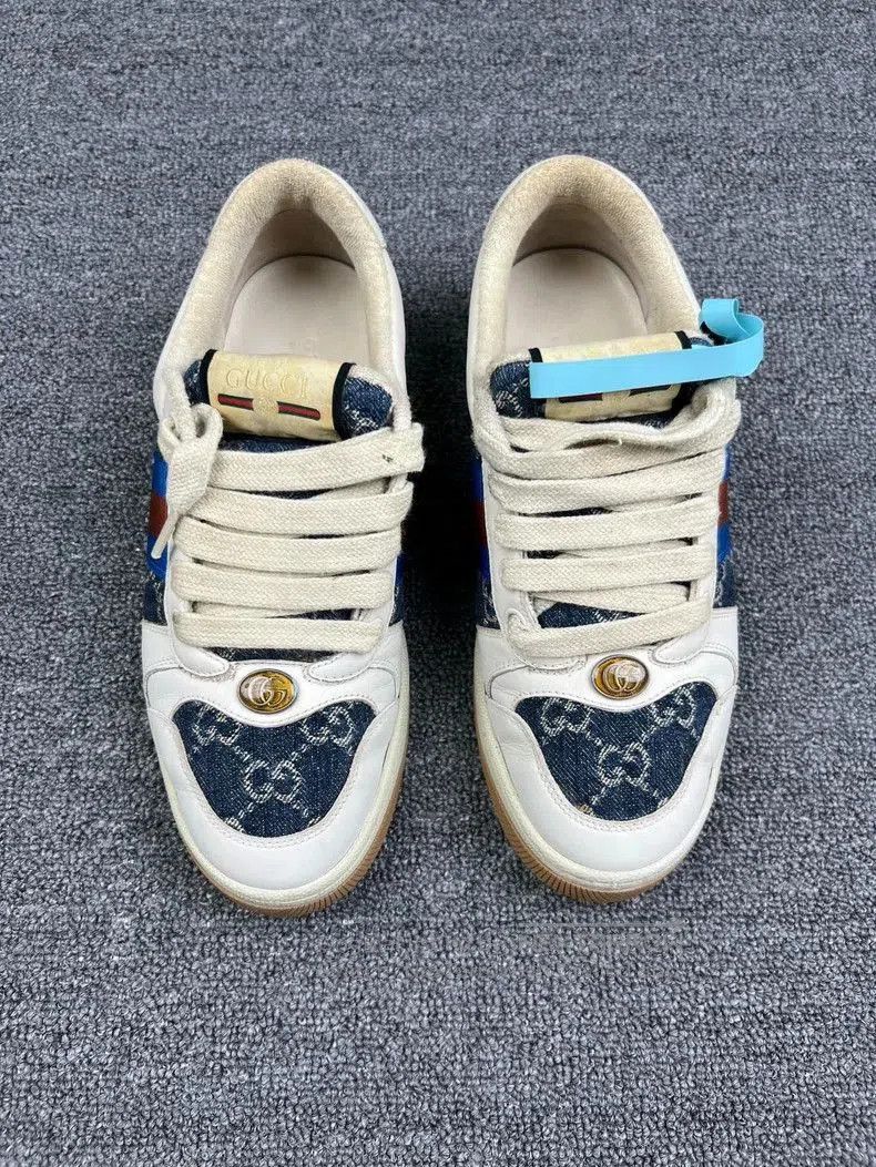Gucci Gucci Denim Distressed Sneakers. Size US 6.5 / EU 39-40 - 3 Thumbnail