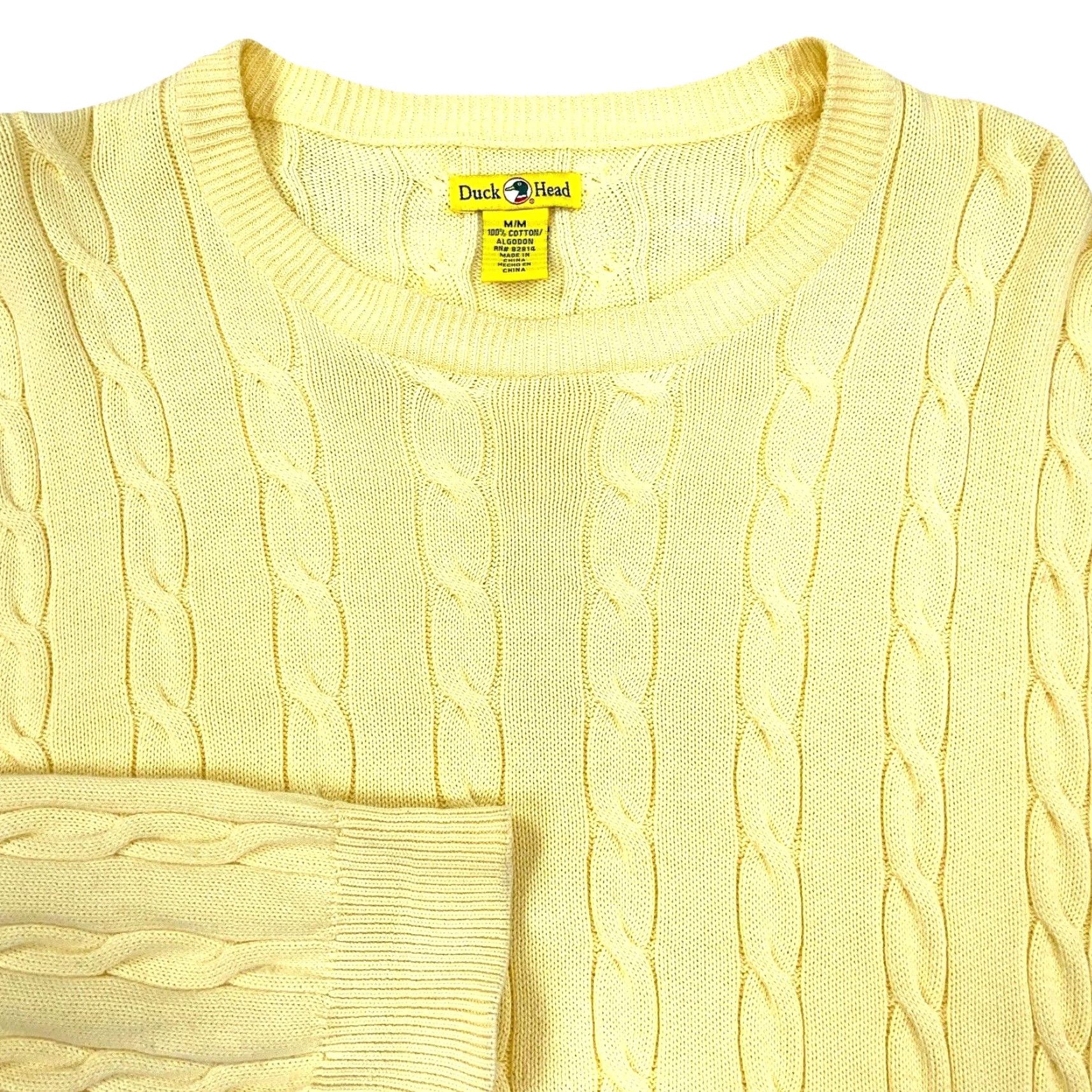 Vintage VINTAGE Duck Head Sweater Men M Yellow Cable-Knit Crewneck Pullover All Seasons Logo Classic Outdoor Preppy Mens Size US M / EU 48-50 / 2 - 2 Thumbnail