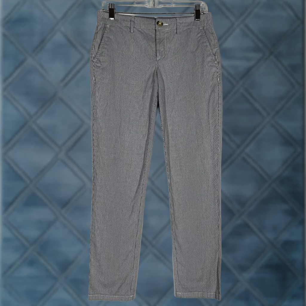 Tommy Hilfiger Tommy Hilfiger Chino Pants Womens 2 Blue Striped Hampton Slim Fit Casual Work Pants Womens Slim Chino Size 26" / US 2 / IT 38 - 1 Thumbnail