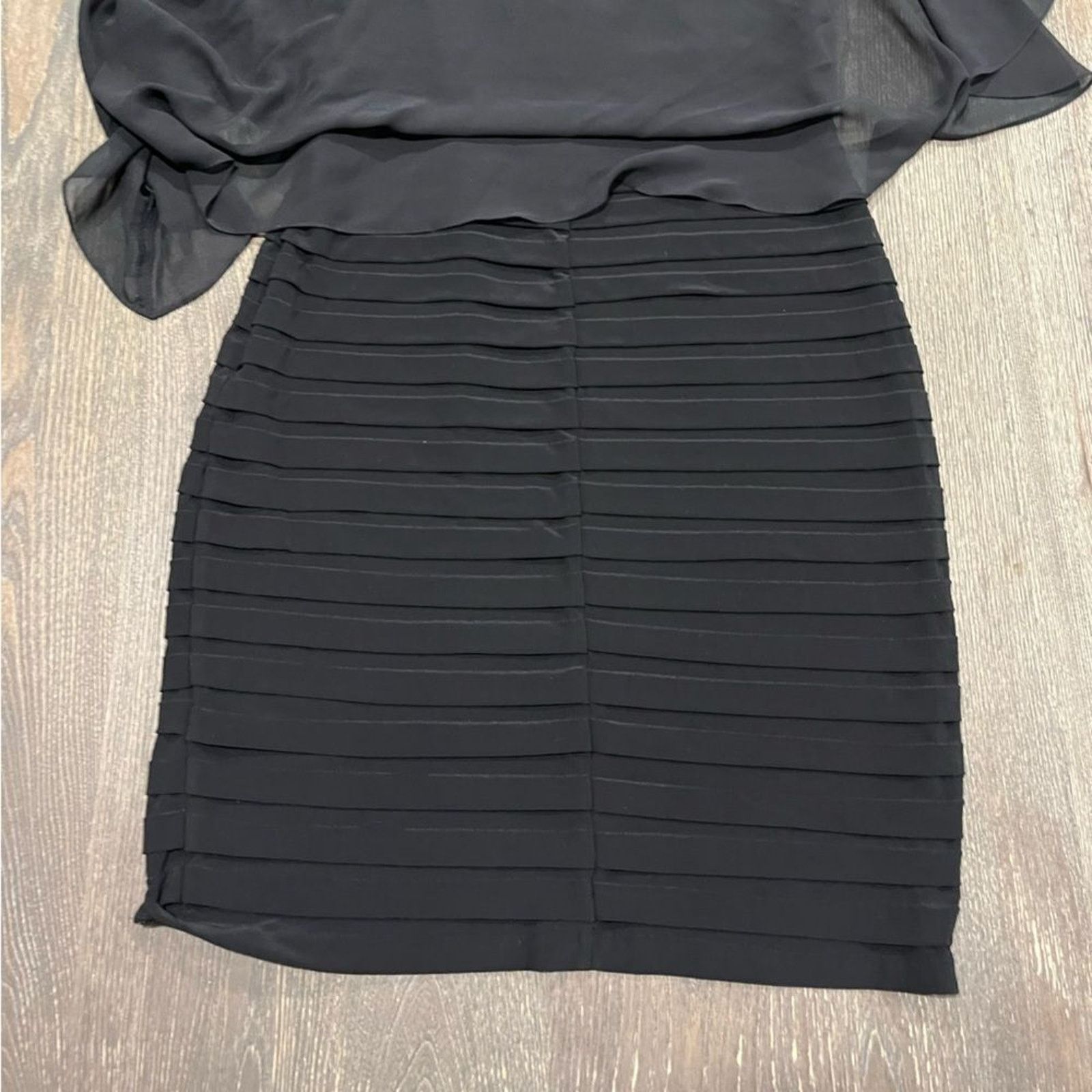 Vintage Scarlett Women Bodycon Dress Chiffon Over Layer Tiered SZ 12 Size XL / US 12-14 / IT 48-50 - 5 Thumbnail