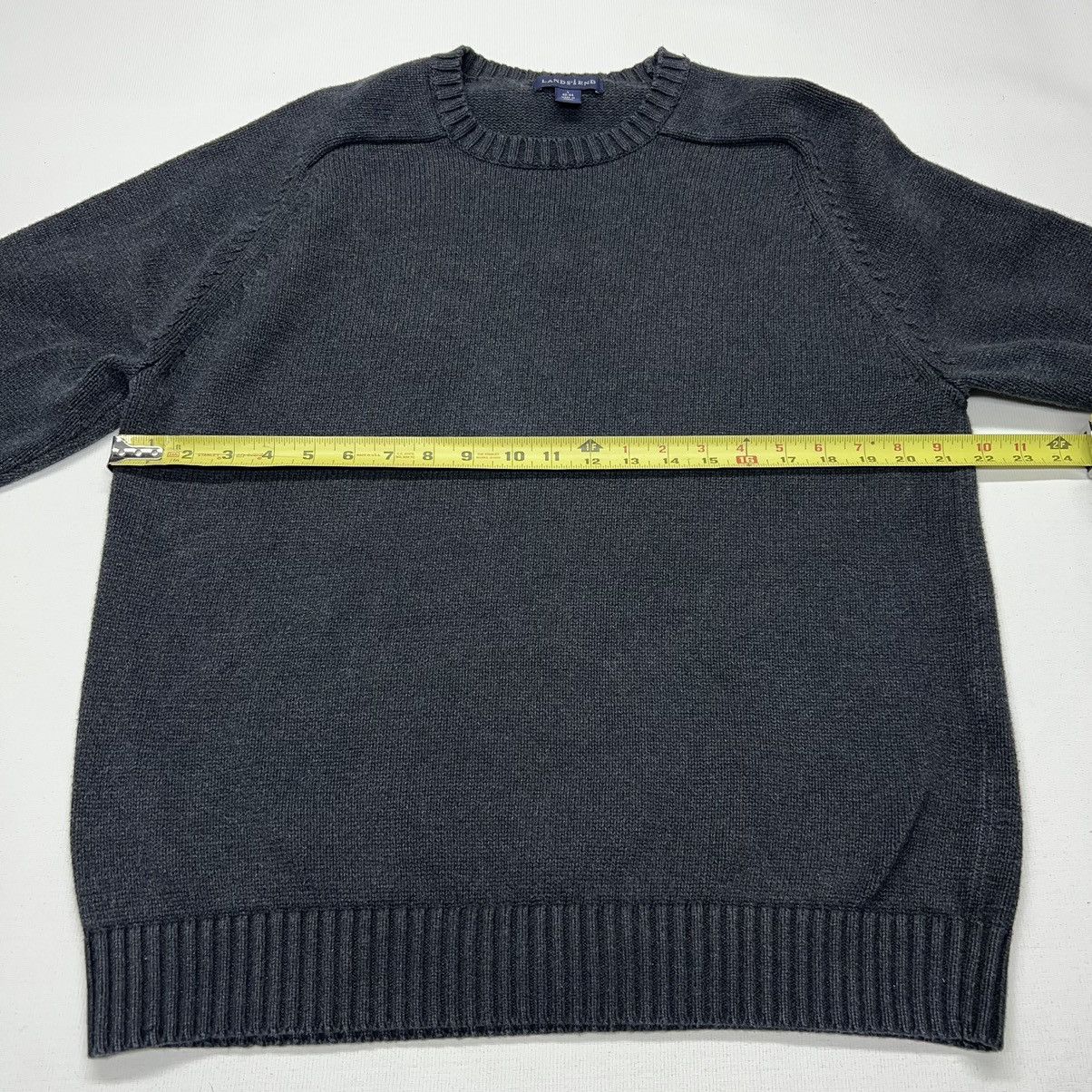 Lands' End × Vintage VTG Lands End Sweater Grey Heavy Pullover Knit Japan Made Size US L / EU 52-54 / 3 - 14 Thumbnail