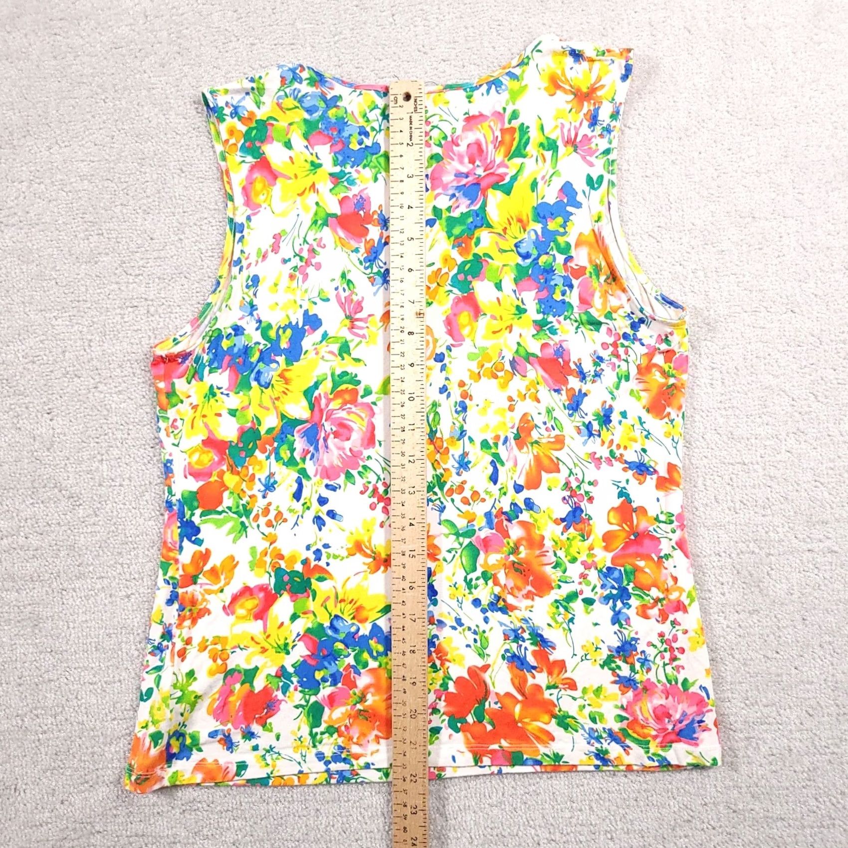 Chaps Chaps Tank Shirt Petite PM Floral Keyhole Neck Sleeveless Women's Size M / US 6-8 / IT 42-44 - 7 Thumbnail