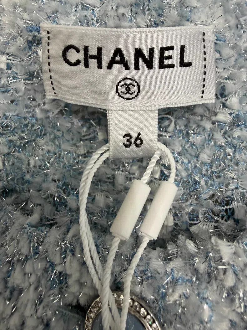 Chanel Chanel Thin glitter blue knitted cardigan coat Size XS / US 0-2 / IT 36-38 - 4 Thumbnail