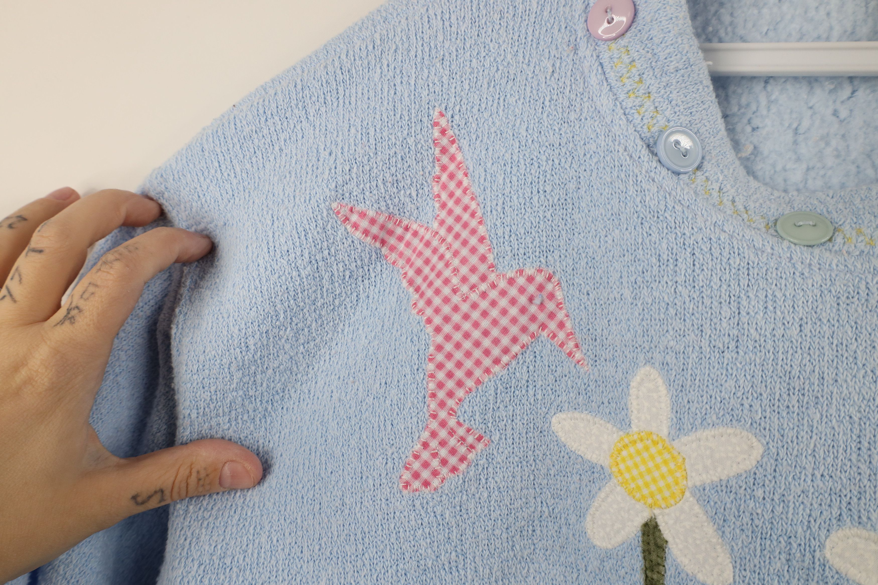 Vintage Vintage 90s Streetwear Butterfly Terry Cloth Sweatshirt USA Size L / US 10 / IT 46 - 7 Thumbnail