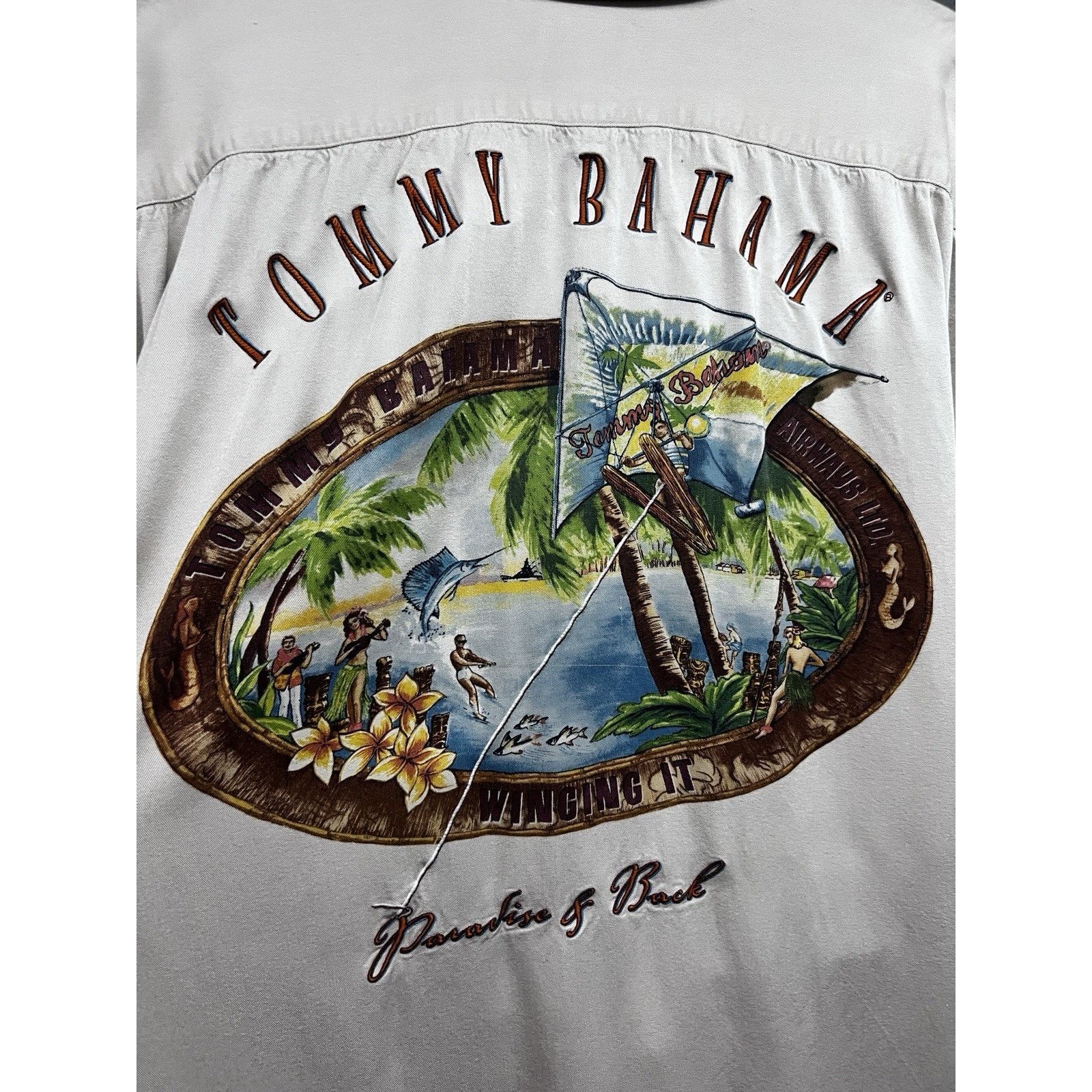 Tommy Bahama Tommy Bahama Beige Hawaiian Button Up Shirt 2XL Pocket Size US XXL / EU 58 / 5 - 4 Thumbnail