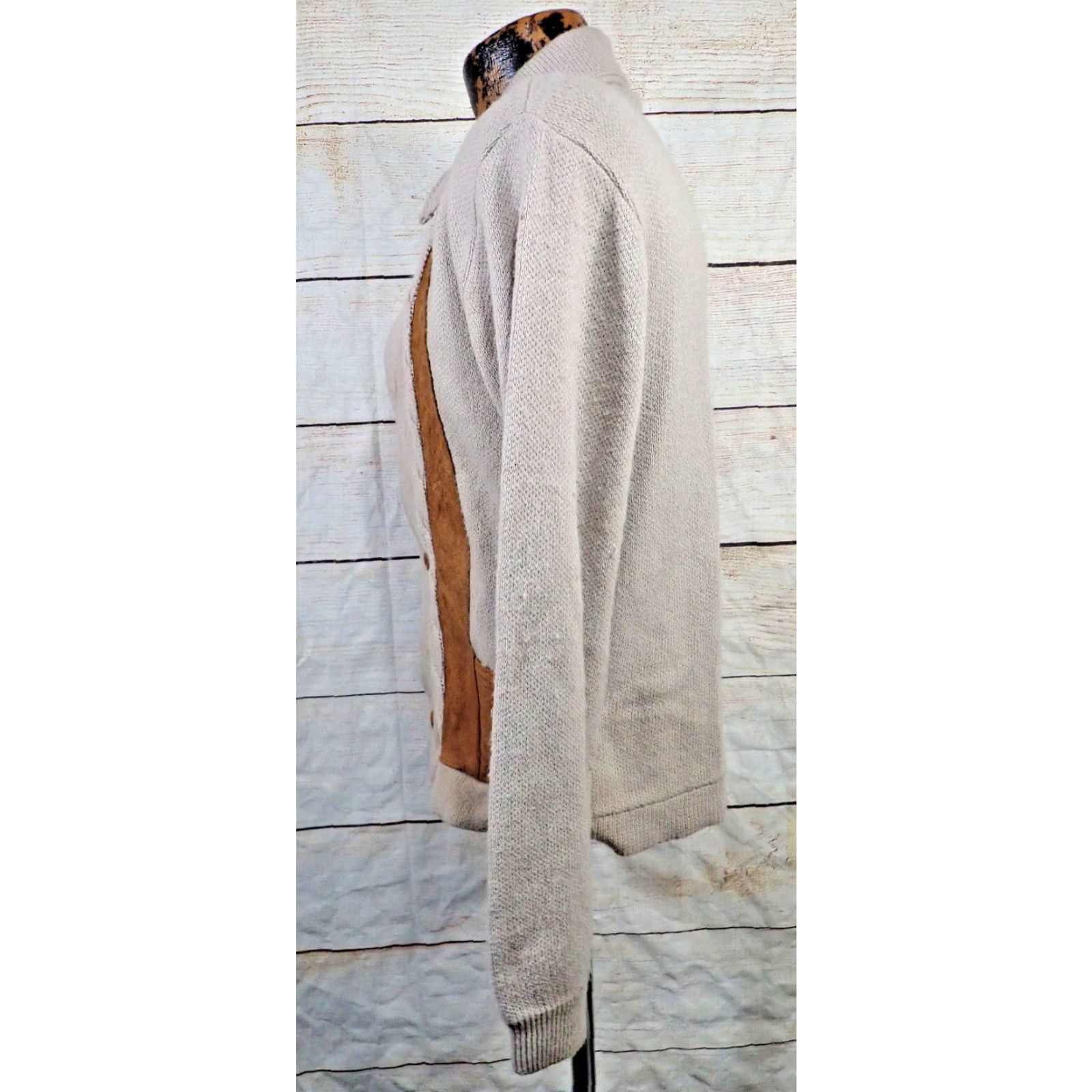 Vintage VINTAGE 60s Juilliard Cardigan Sweater Mens S Rockabilly Leather Acrylic Knit Size US S / EU 44-46 / 1 - 4 Thumbnail
