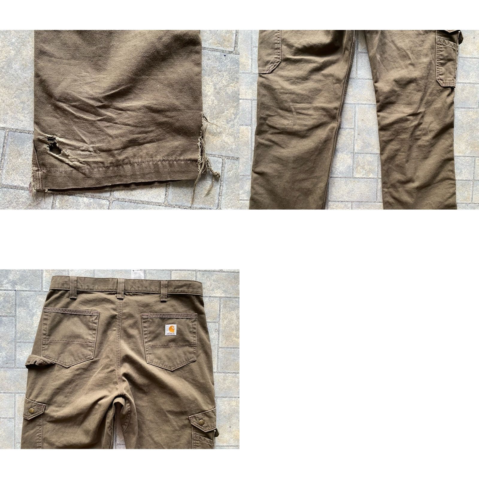Carhartt Carhartt Pants Men’s 35x34 Brown Flaws Damage Wear Double Knee B342 DFE Size US 35 - 9 Thumbnail