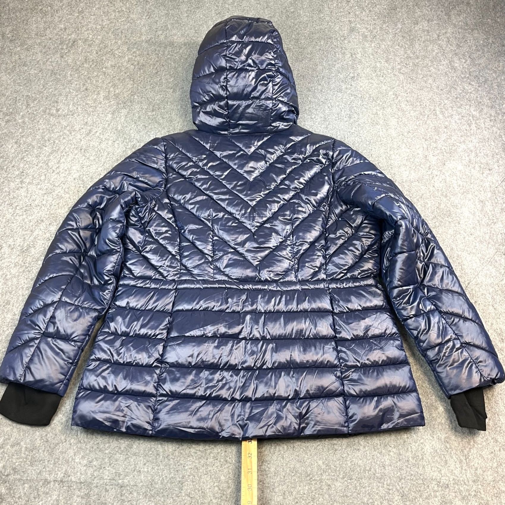 Michael Kors Michael Kors Womens Packable Puffer Jacket UK 16 Shiny Blue Hooded Designer Size XXL / US 16-18 / IT 52-54 - 2 Thumbnail