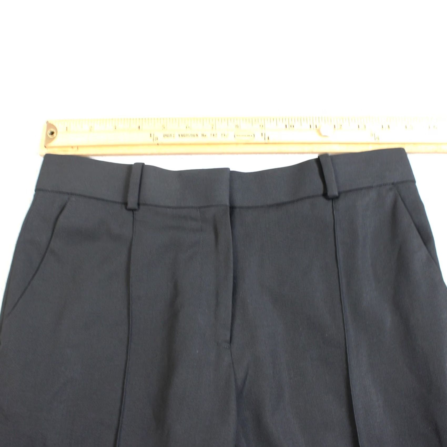 Everlane Everlane Wool Pants Women 0 Black Ankle Crop Straight Twill Dress Office Work Pants Size 25" / US 0 / IT 36 - 5 Thumbnail