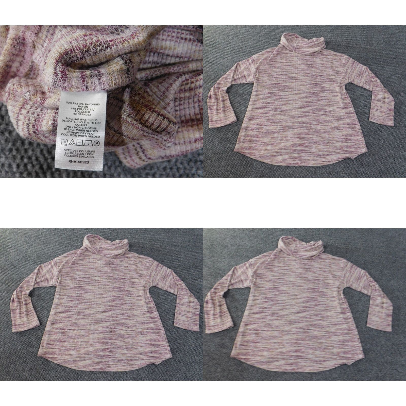 Loft LOFT Pullover Sweater XL Purple Knit Rayon Turtleneck Stretch Rib Knit Long Sleeve Casual Womens Modern Designer Knitwear Size XL / US 12-14 / IT 48-50 - 8 Thumbnail