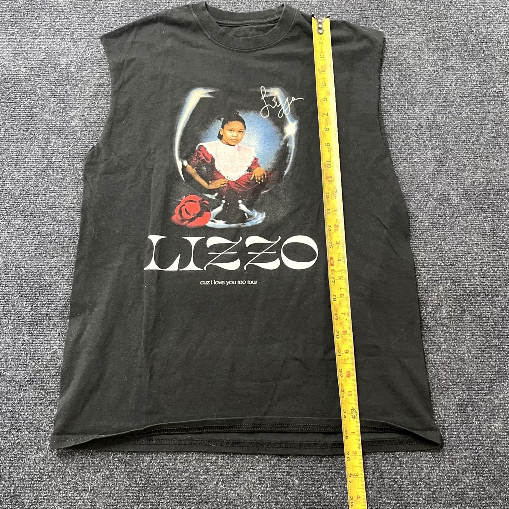 Vintage Lizzo Cuz I Love You Too Tour Shirts Mens Small Black Sleeveless Cutoff Tank Top Graphic Print Crew Neck Size US S / EU 44-46 / 1 - 4 Thumbnail