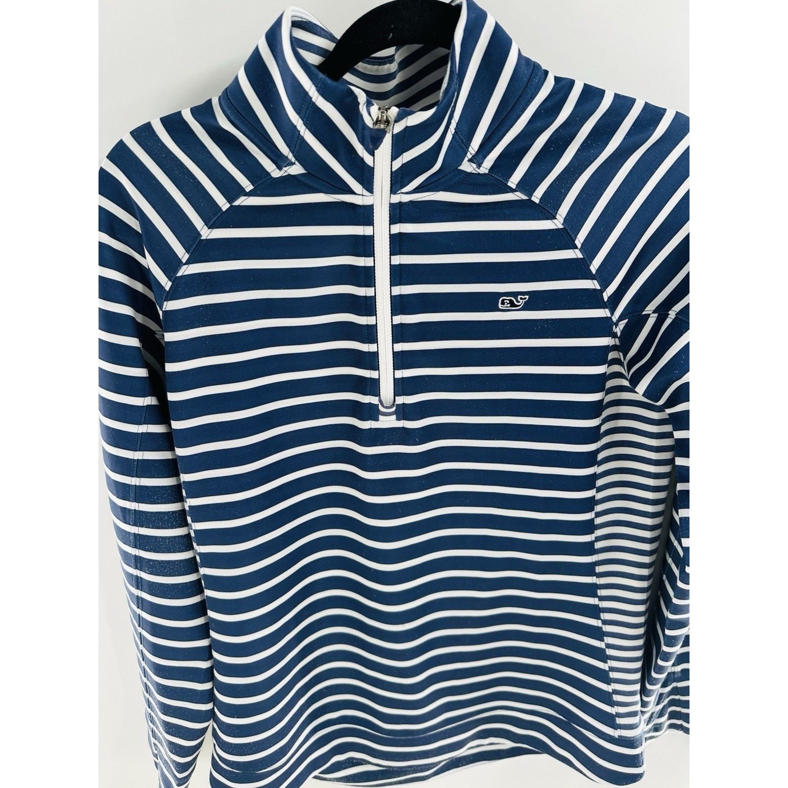 Vineyard Vines Vineyard Vines Blue White Stripe Zip Performance Pullover Size M / US 6-8 / IT 42-44 - 2 Thumbnail