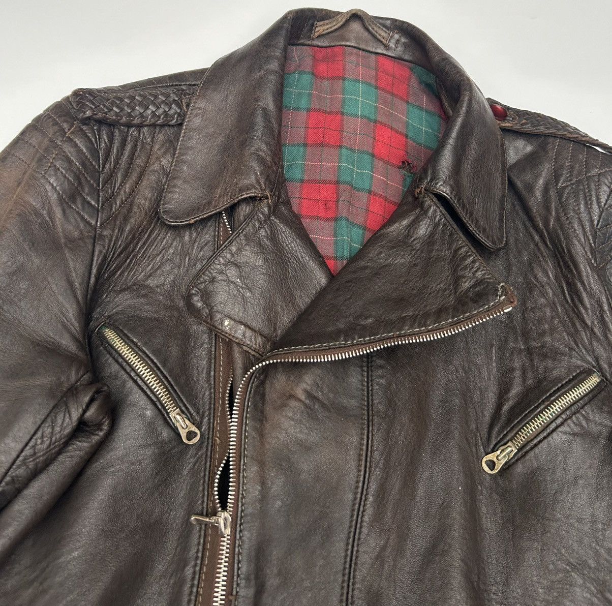 Vintage 30-40’s WWII German Leather Motorcycle Jacket DRP Zipp Size US S / EU 44-46 / 1 - 4 Thumbnail