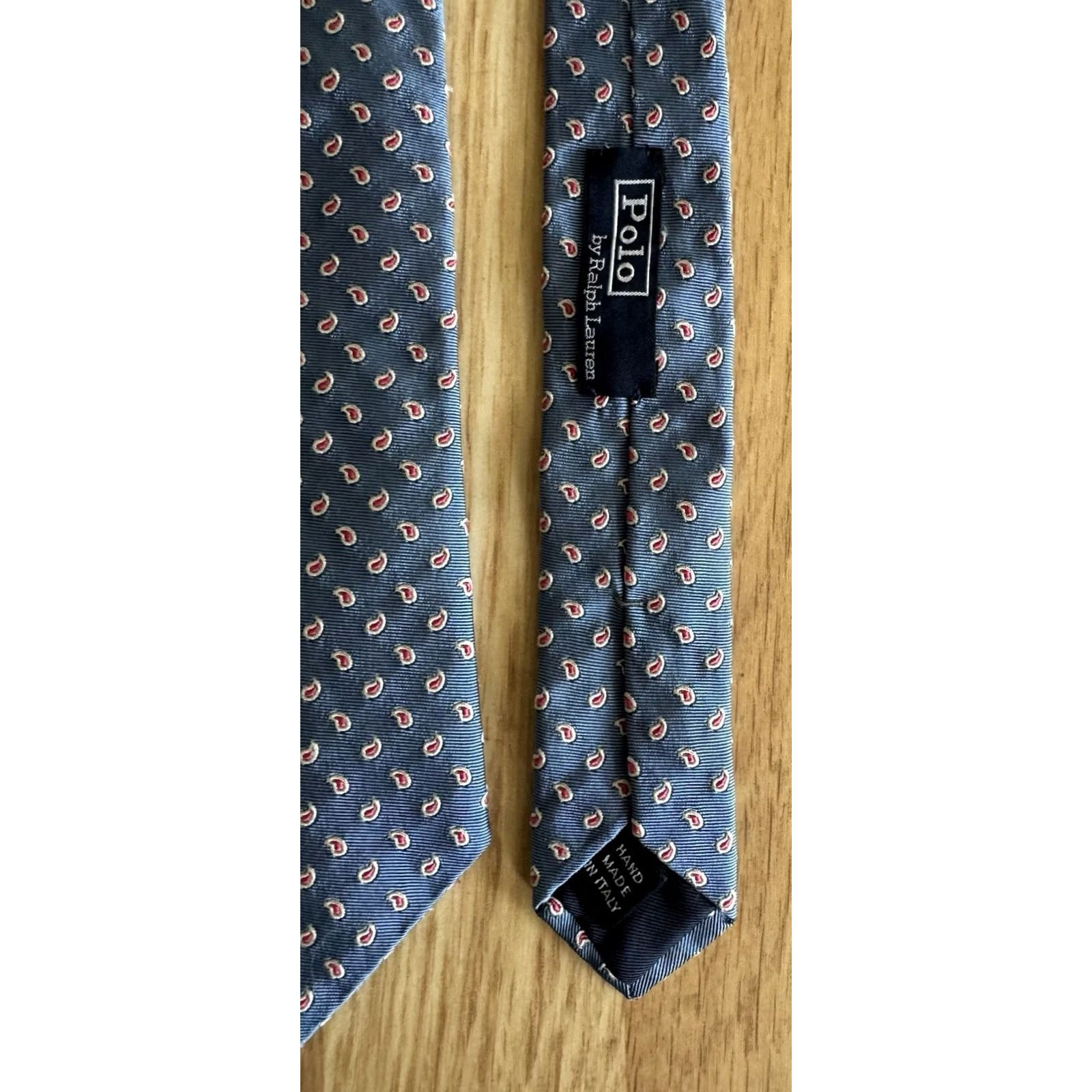 Polo Ralph Lauren VINTAGE Polo Ralph Lauren Tie Navy Silk Made In Italy Excellent Condition Mens Designer Preppy Geometric Logo Tied Size US M / EU 48-50 / 2 - 2 Thumbnail