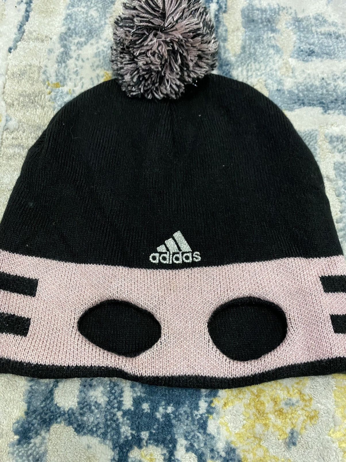 Adidas × Japanese Brand × Shellac 2000s Adidas Half Balaclava 3 stripe hat Size ONE SIZE - 3 Thumbnail