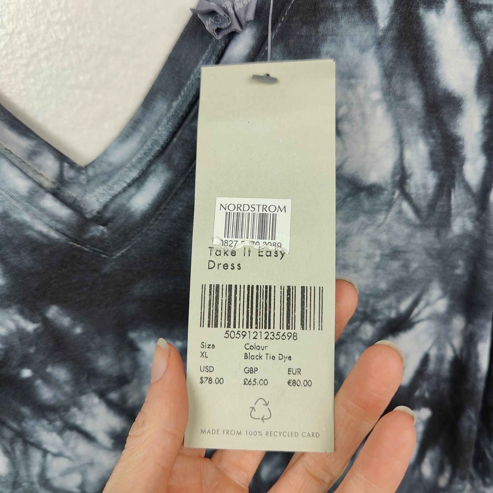 Other Sweaty Betty Take It Easy Dress Womens XL Black Blue Tie Dye Size XL / US 12-14 / IT 48-50 - 8 Thumbnail