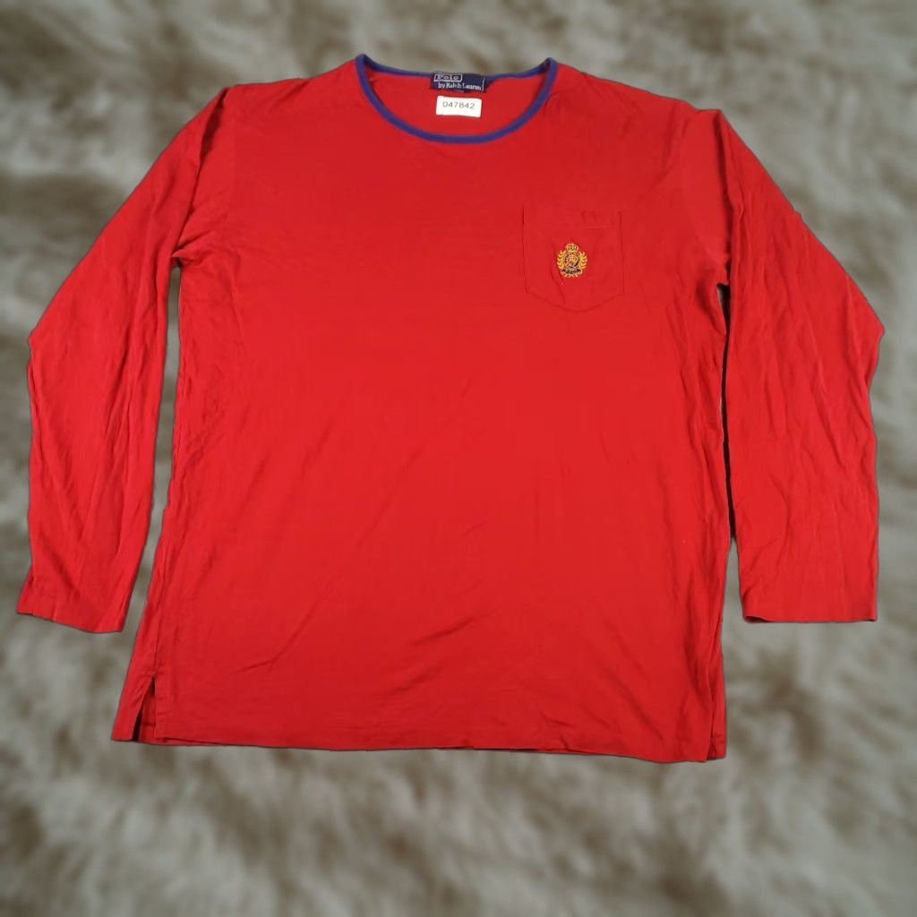 Ralph Lauren Ralph Lauren T Shirt Men Large Blue Crew Neck Cotton Logo Vintage Casual All Seasons Mens L Corps Tee Size US L / EU 52-54 / 3 - 1 Thumbnail