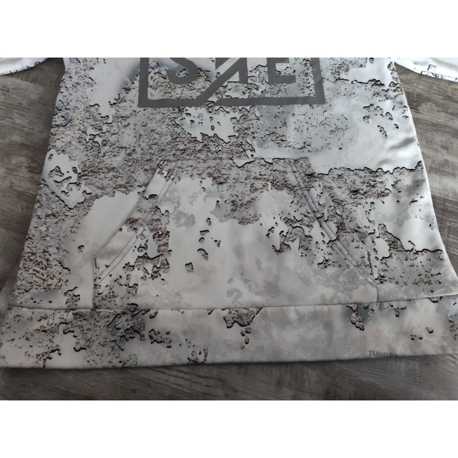 Vintage SHE OUTDOOR Hoodie XS Womens White Gray Camouflage Camo Pull Over Hooded Sweatshirt Fleece Lined EUC Size XS / US 0-2 / IT 36-38 - 5 Thumbnail