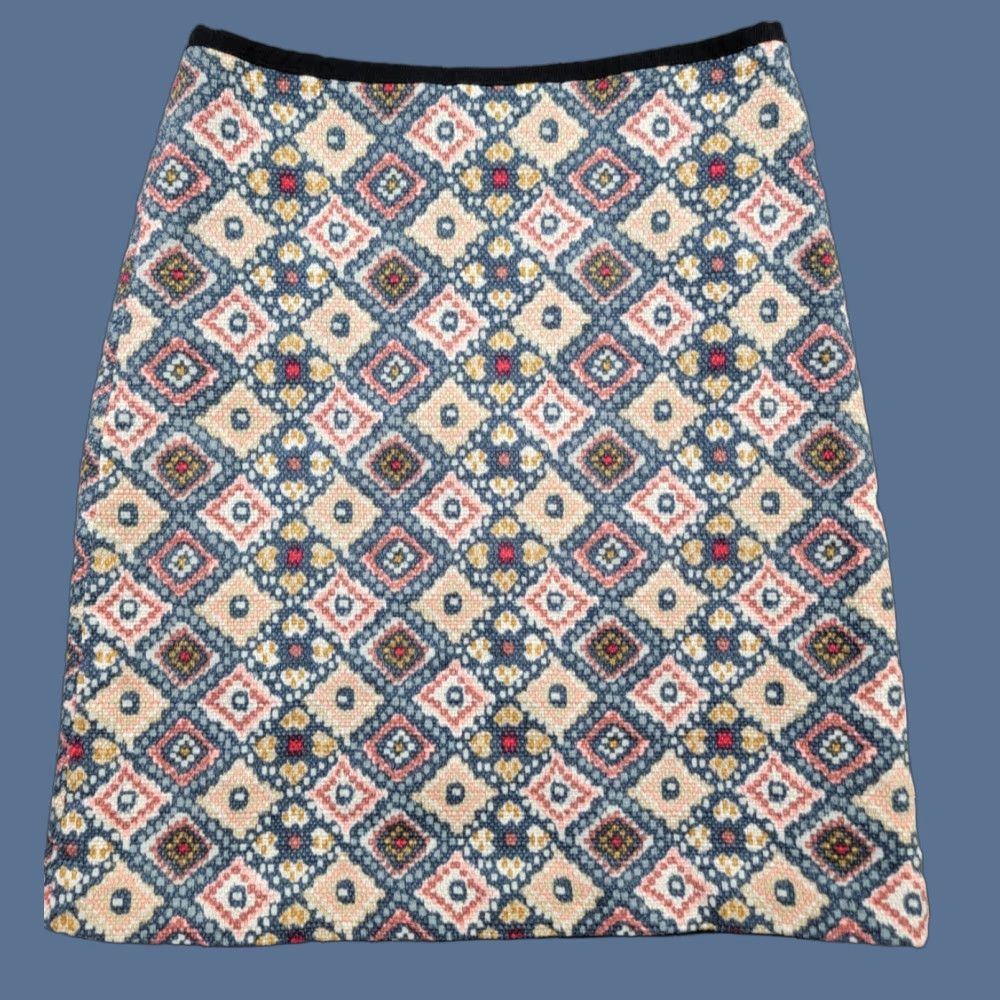 Loft LOFT Skirt Womens 00 Multicolor Geometric Pattern Lined Mini Casual Business Short Spring Summer Womens (00){" "}Geometric Pattern Size 24" / US 00 / IT 34 - 1 Thumbnail