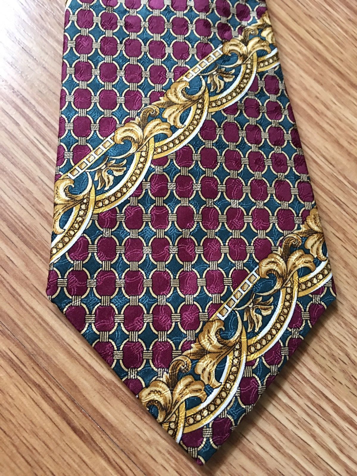 Christian Dior Monsieur × Dior × Vintage Christian Dior Red Vintage Jacquard Silk Mens Neck Tie Size ONE SIZE - 2 Thumbnail