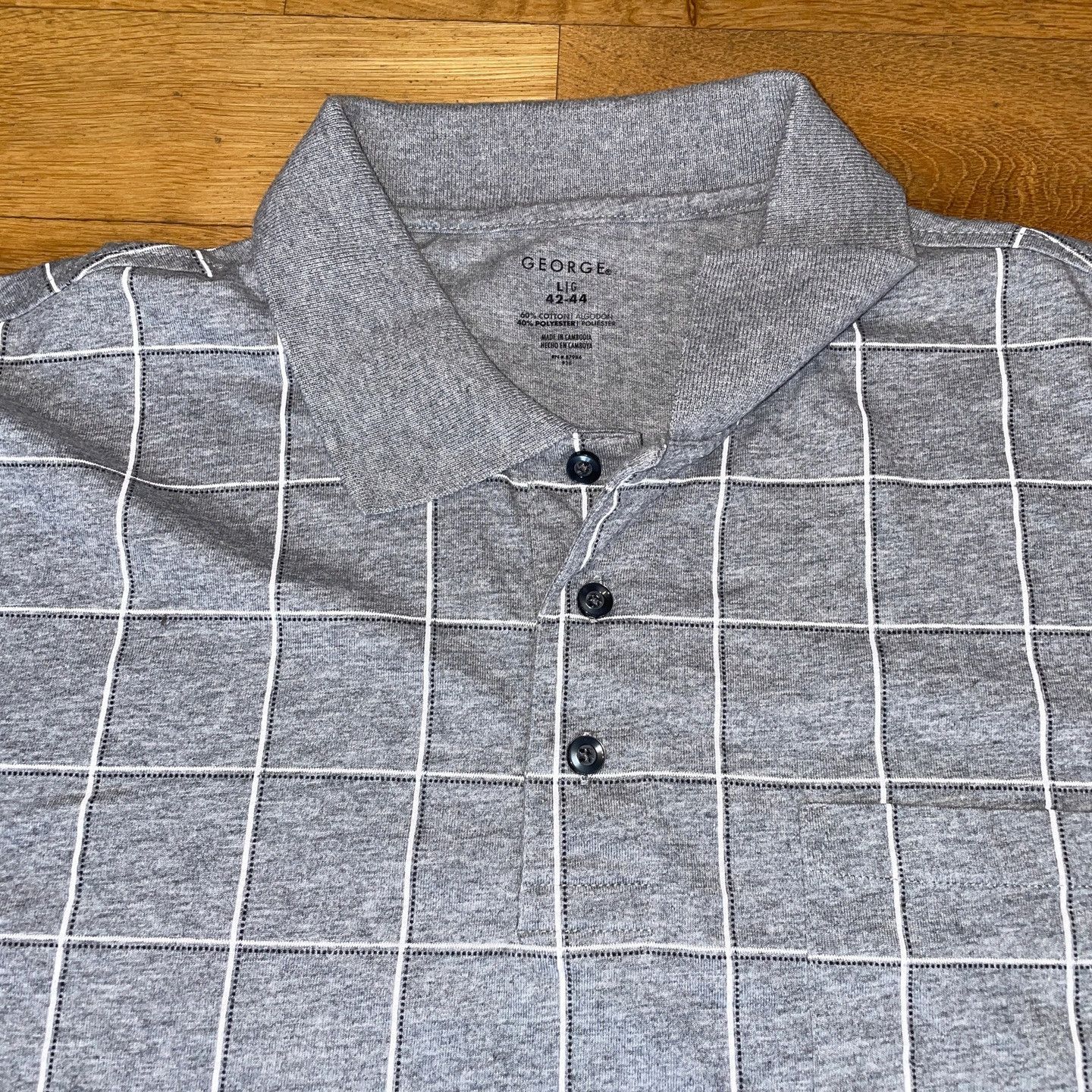 George × Vintage George Men's Fashionable Checkered Polo Shirt Size L Size US L / EU 52-54 / 3 - 3 Thumbnail