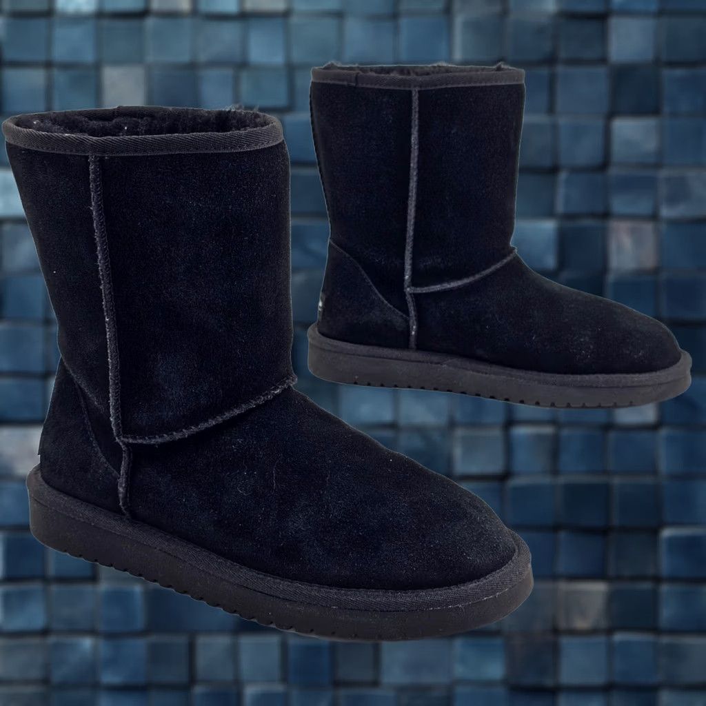 Vintage Koolaburra By UGG Koola Classic Boots Women 7 Black Suede Sherpa Lined 1017090 Size US 7 / IT 37 - 1 Thumbnail