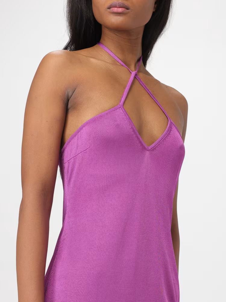 Tom Ford o1w1db10525 ACK418 Halterneck Flare Maxi Dress in Purple Size XS / US 0-2 / IT 36-38 - 4 Thumbnail